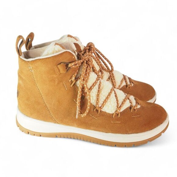 UGG Lakesider Heritage Mid Waterproof Suede Sneakers Chestnut 1121020 Women's 11 - Picture 4 of 11